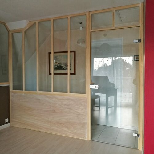 Verrière en bois sur mesure 56