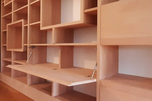 Bibliothèque dans un appartement moderne